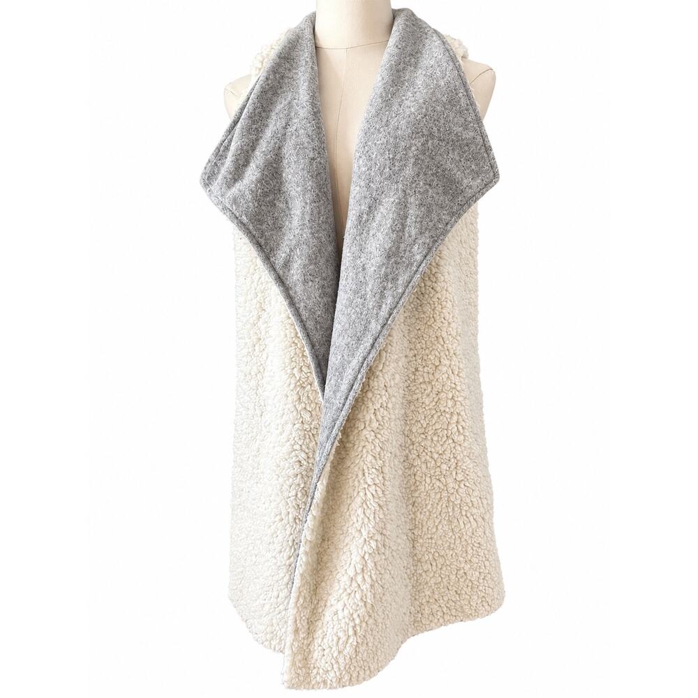Hem and Thread Heather Grey Cozy Fleece Longline Reverse Vest Large NWOT - Picture 6 of 6